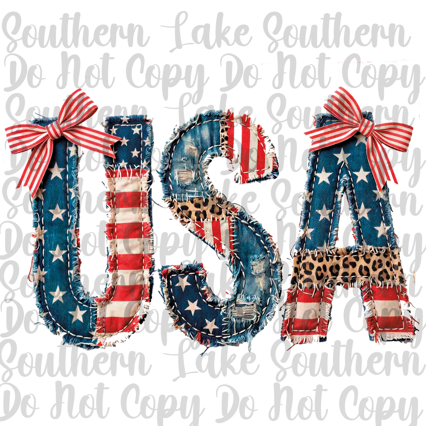 USA Jean Patchwork DTF Single Print