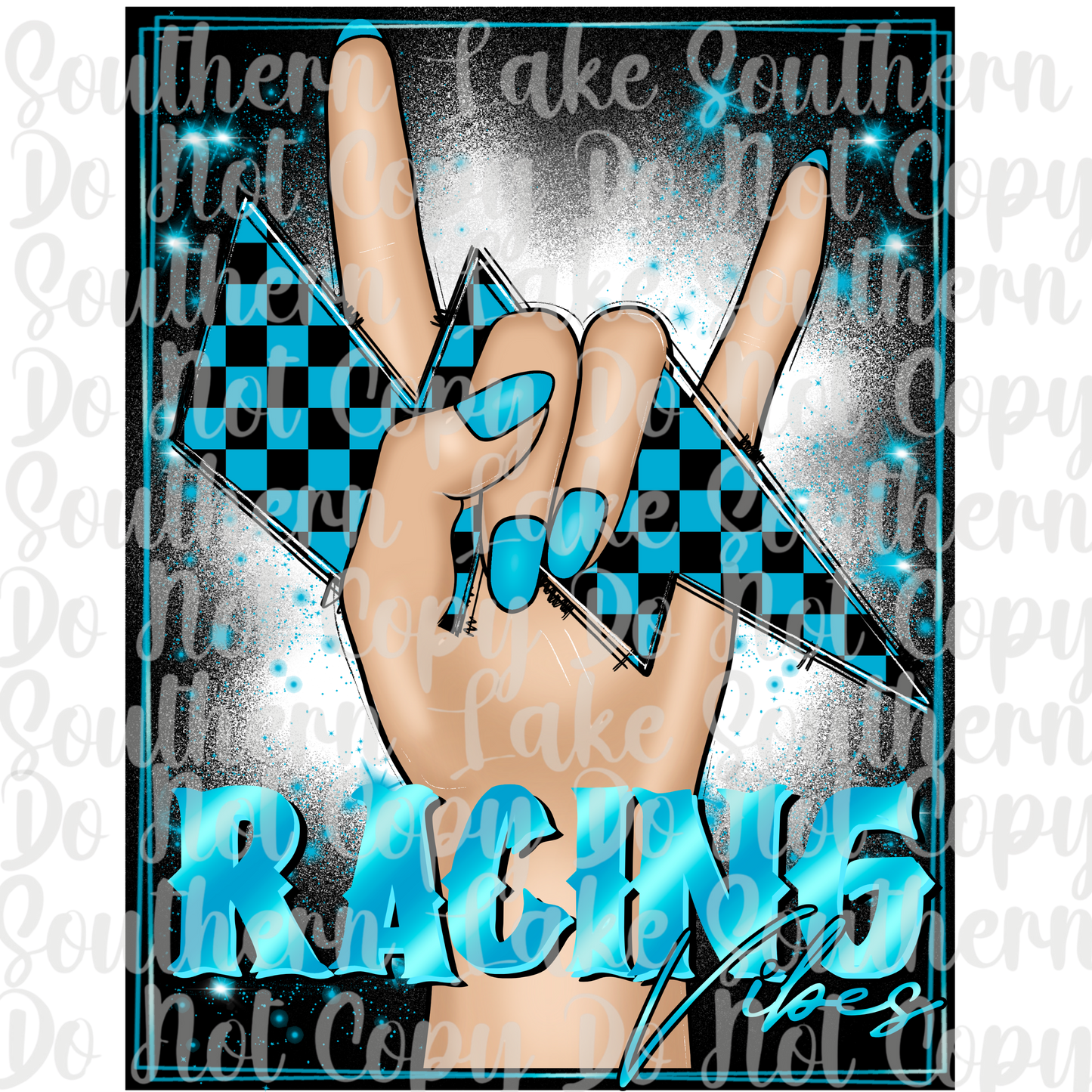 Rock Hands Racing (Blue) DTF Single Print