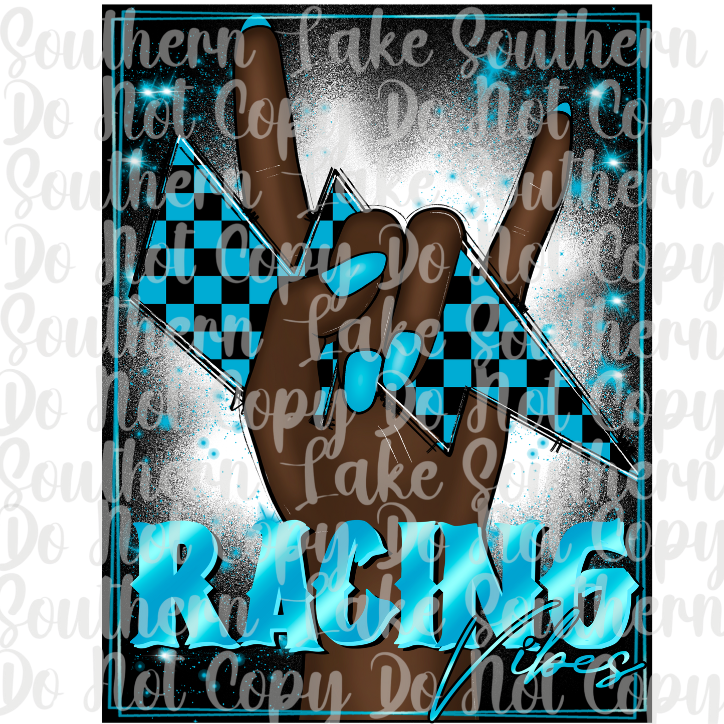 Rock Hands Racing (Blue) DTF Single Print