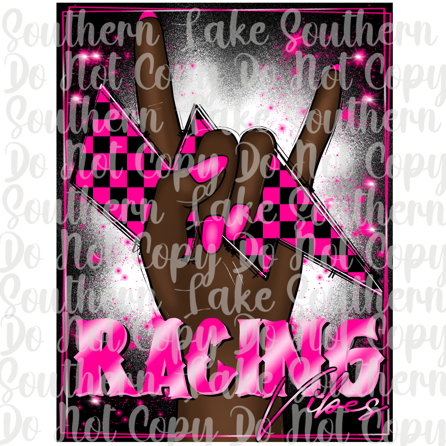Rock Hands Racing (Pink) DTF Single Print
