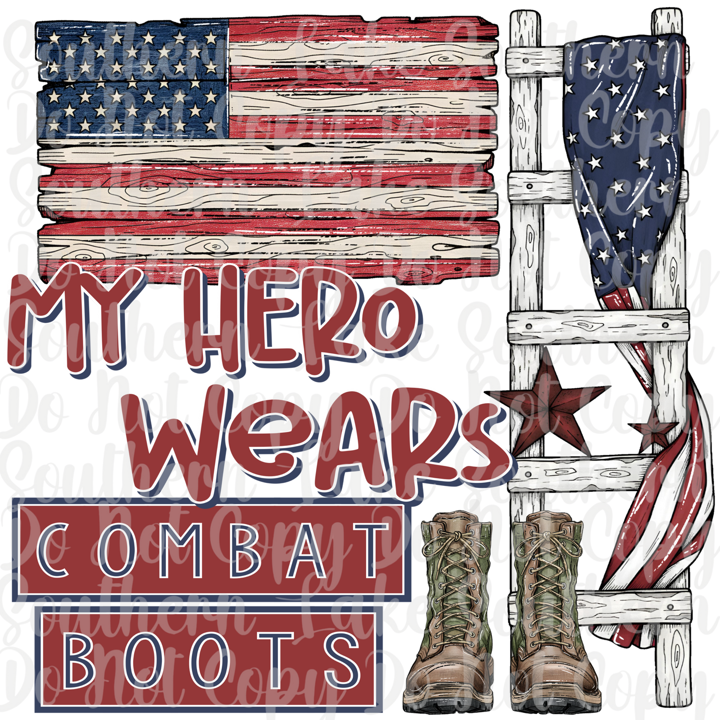 My Hero Wears Combat Boots DTF Single Print