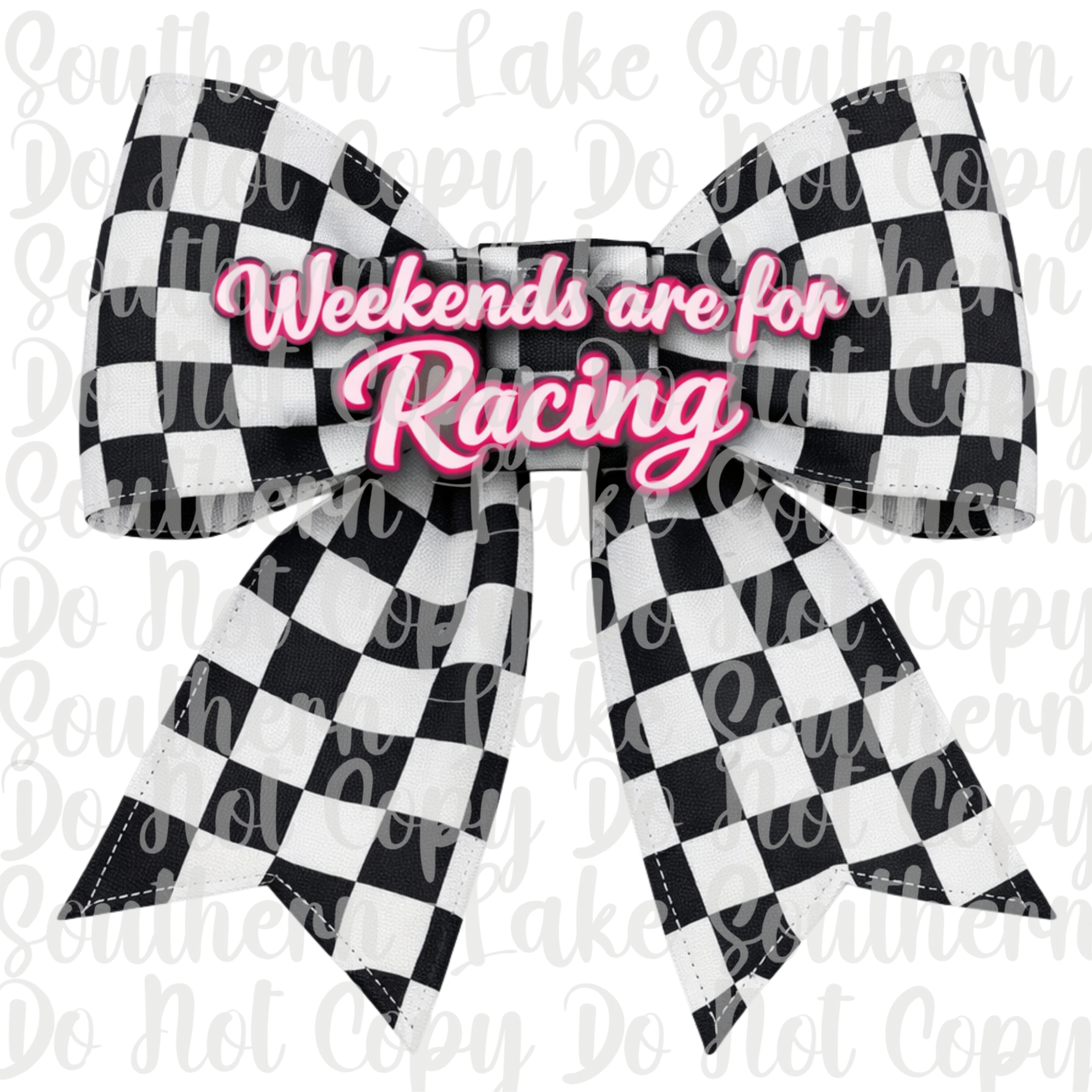 Weekends Are For Racing Bow DTF Single Print