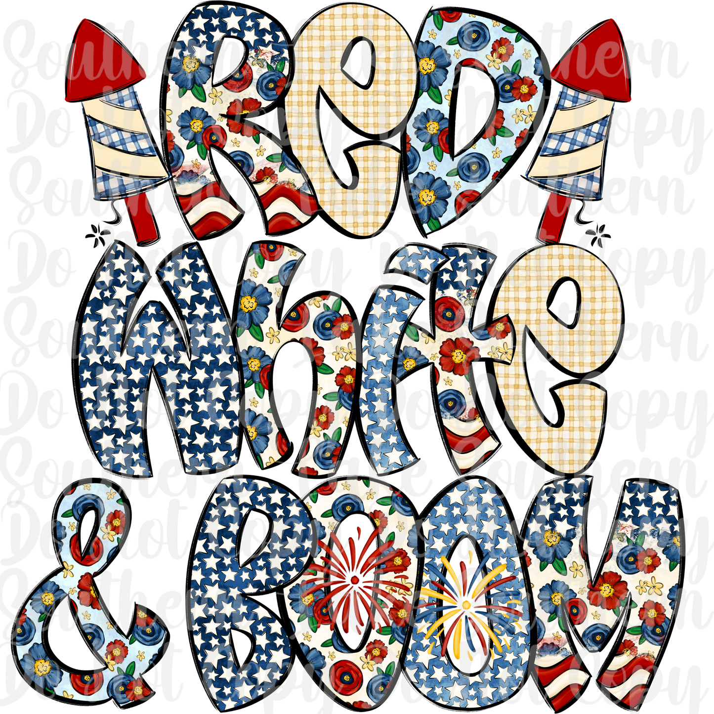 Red White And Boom DTF Single Print
