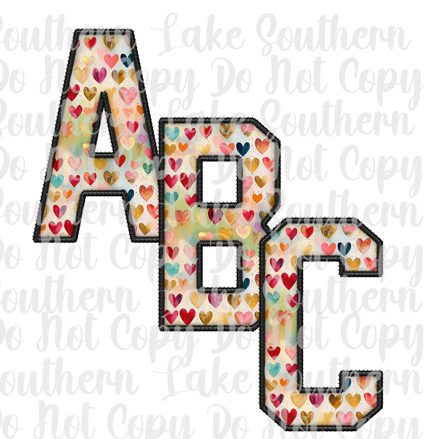Hearts Valentine Alpha Set A-0 Digital Download Only