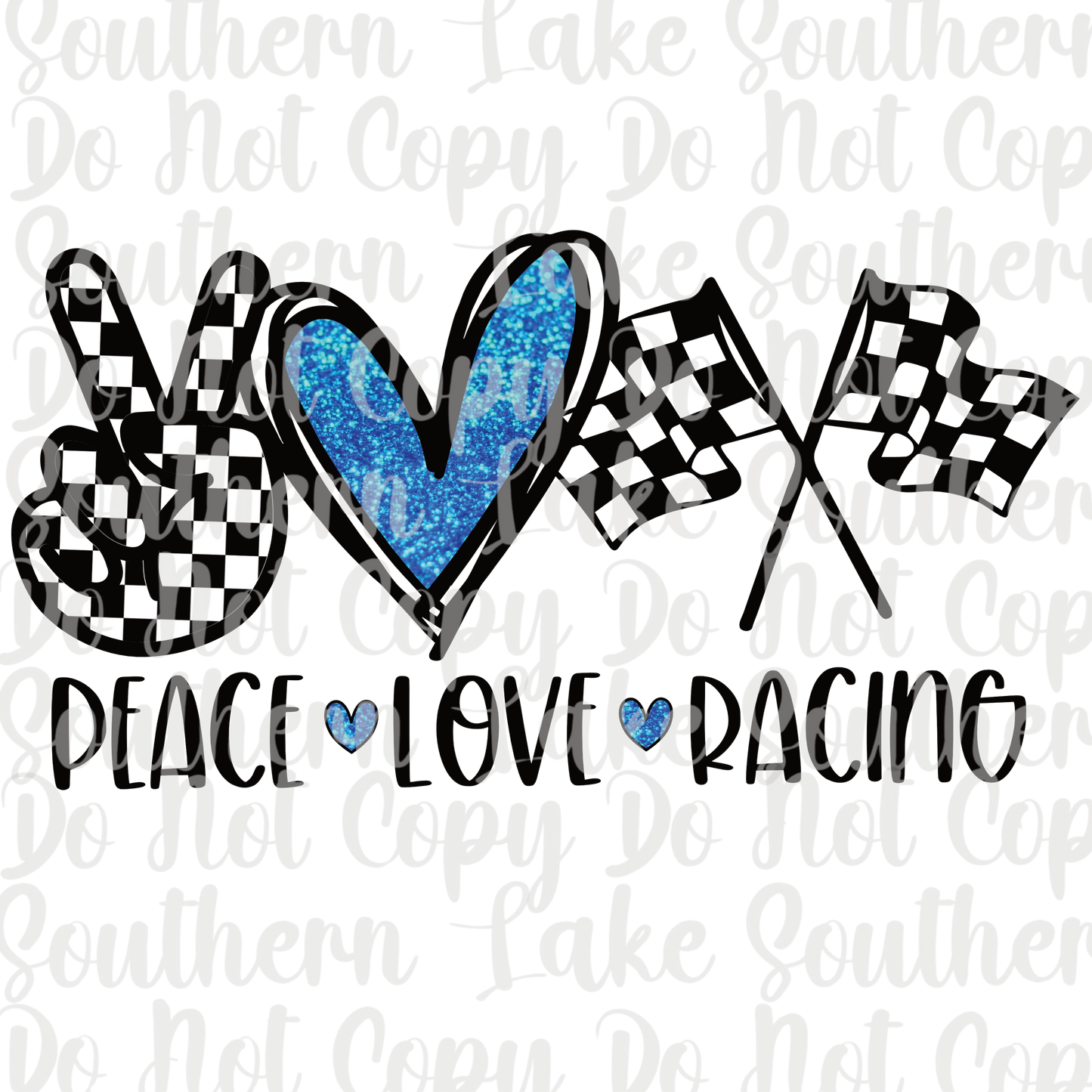 Peace Love Racing DTF Single Print