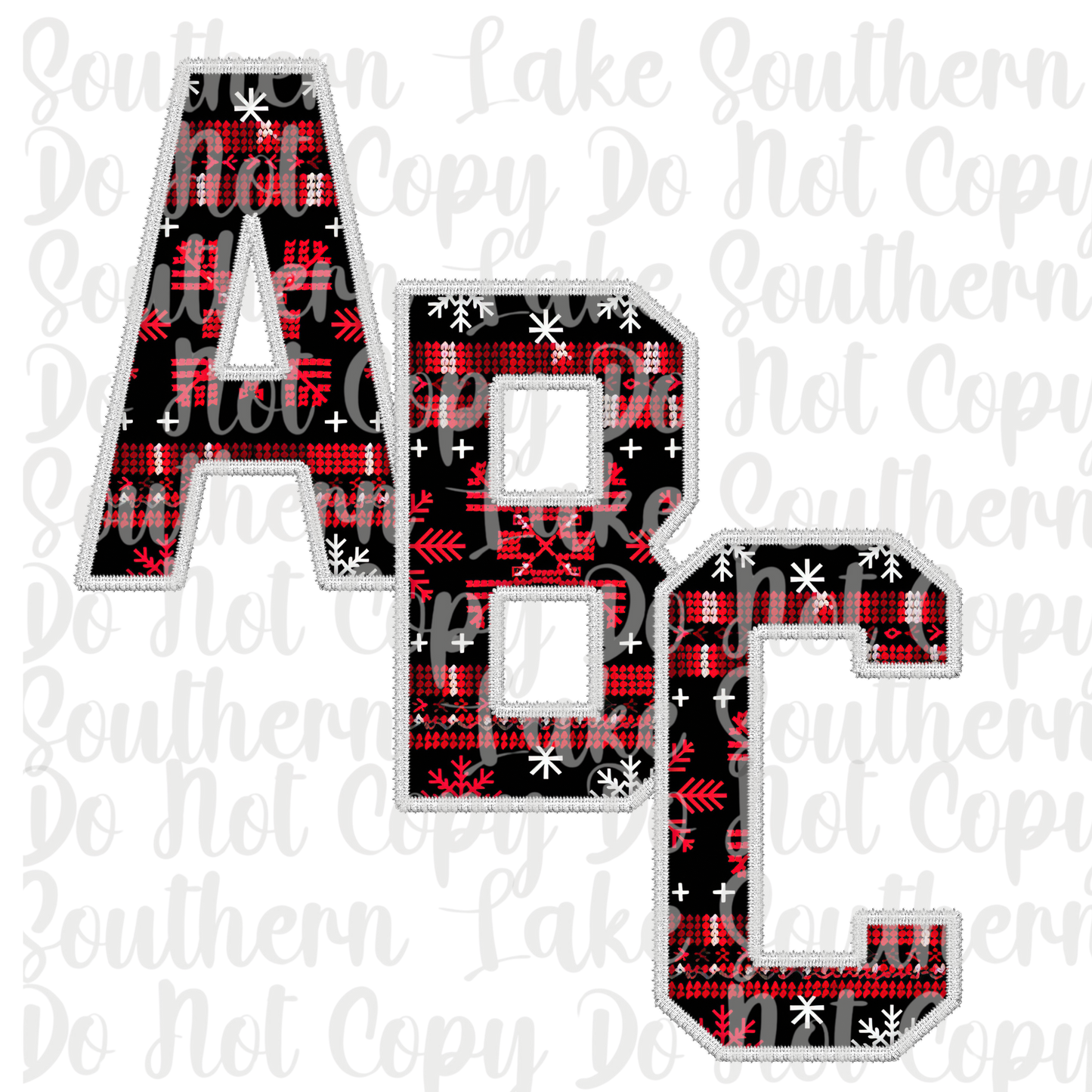 Ugly Sweater Red and Black Alpha Set A-0 Digital Download Only