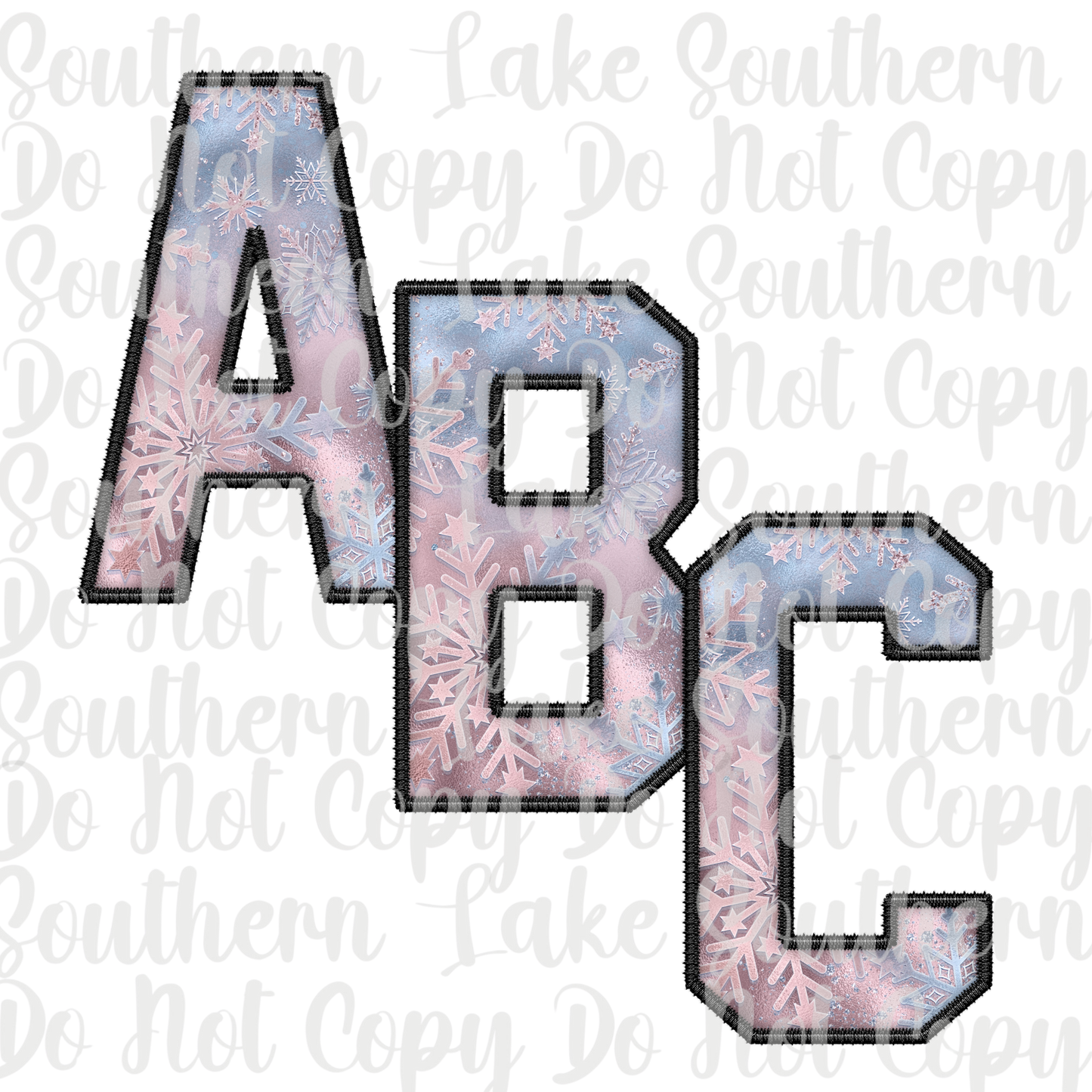 Blue and Pink Snowflake Alpha Set A-0 Digital Download Only