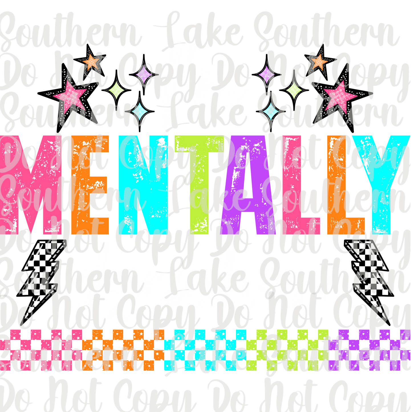 Im Mentally Elsewhere (white) DTF Single Print