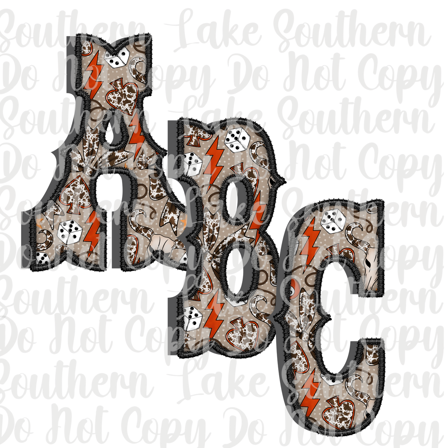 3D Retro Cow print Gambler Alpha Set A-0 Digital Download Only