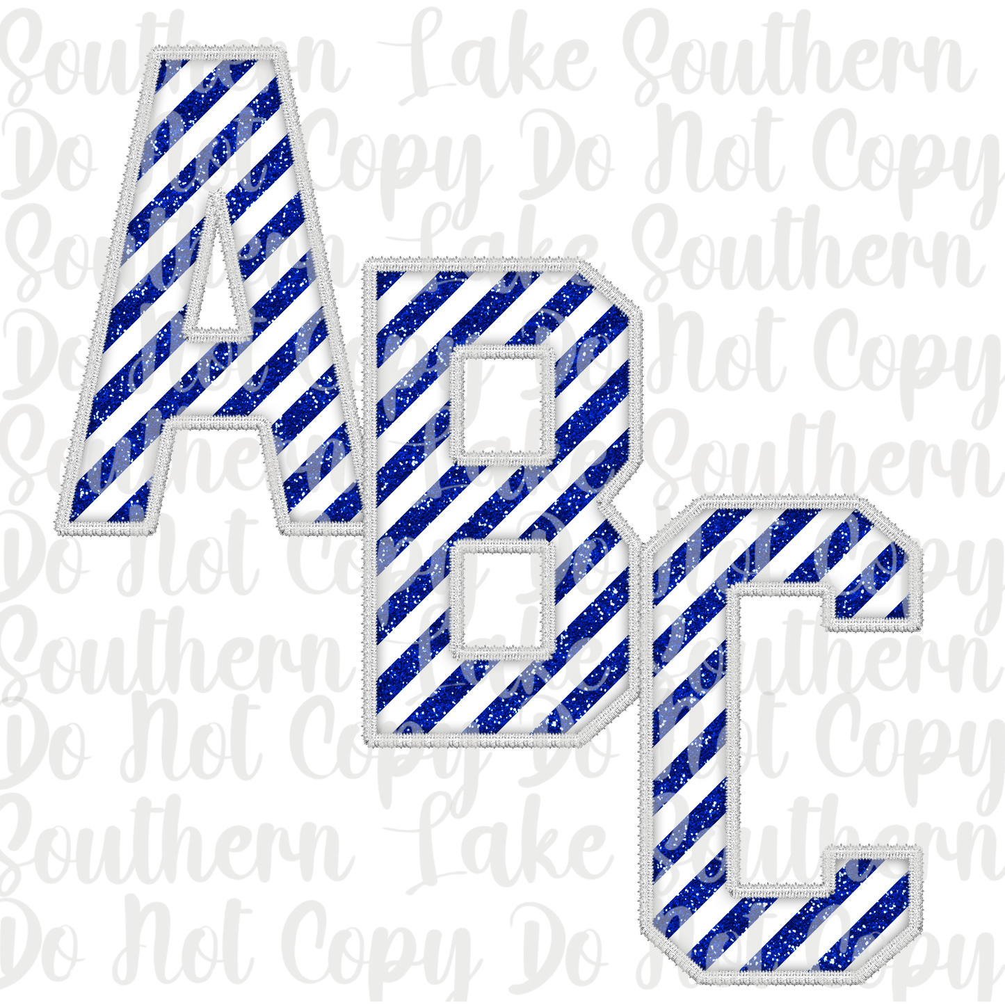 Blue and White Candy Cane Alpha Set A-0 Digital Download Only