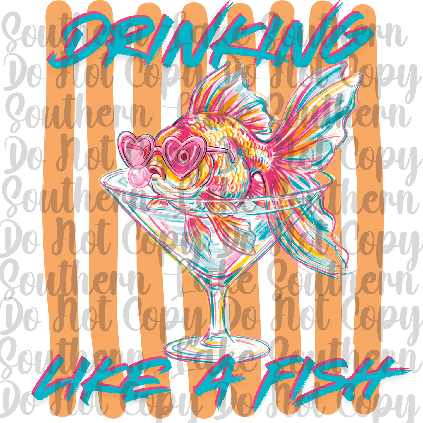 Drinking Like A Fish DTF Single Print