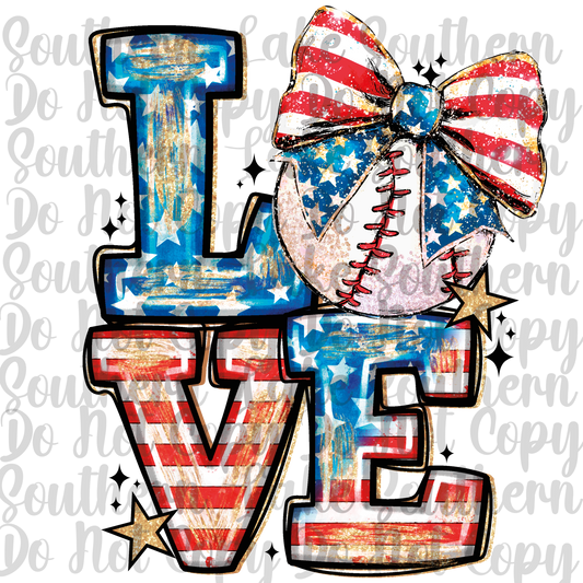 LOVE Baseball DTF Single Print