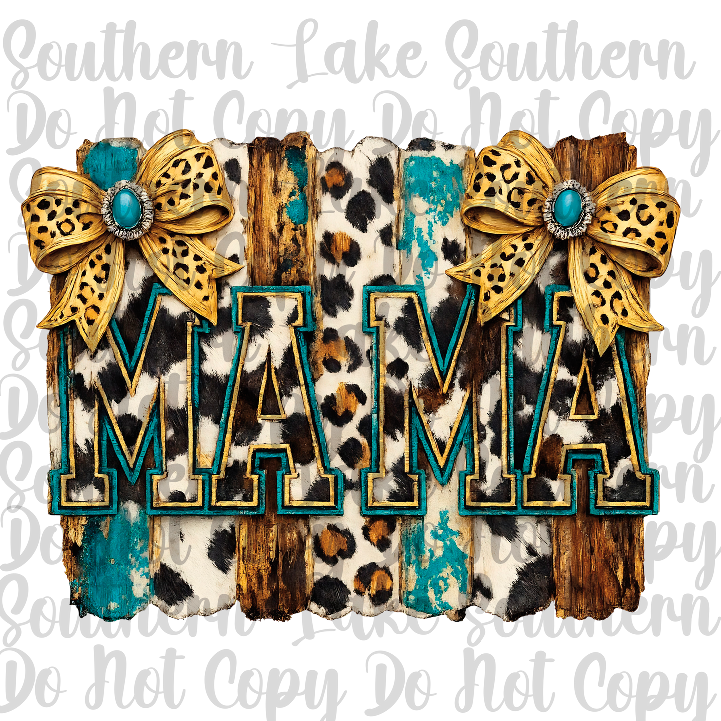 MAMA Paint Stroke With Bows DTF Single Print