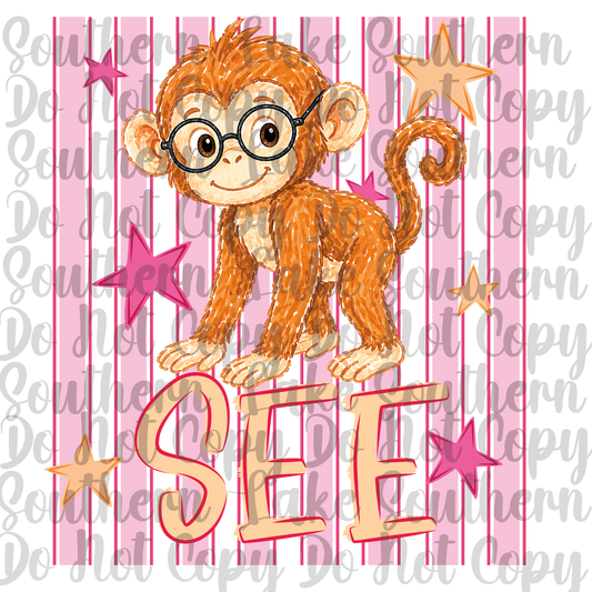 Monkey See DTF Single Print