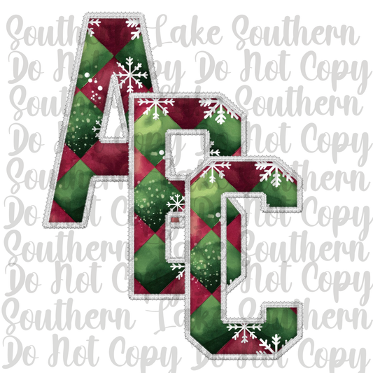 Red and Green with Snowflakes Alpha Set A-0 Digital Download Only