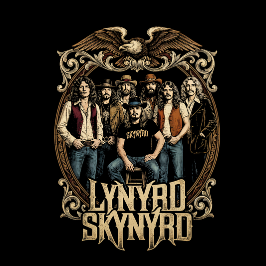 Lynyrd Skynyrd DTF Single Print ( For Black Fabrics Only)