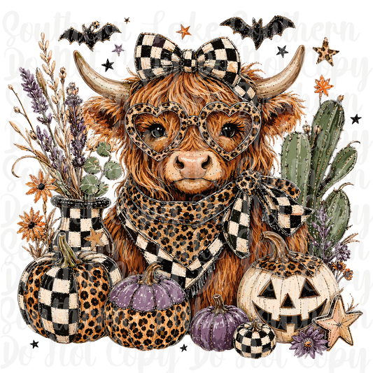 Highland Cow Halloween DTF Single Print