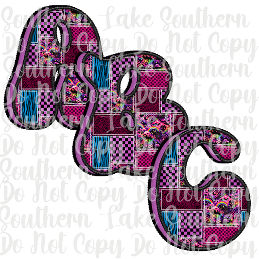 Purple retro lisa frank inspired Alpha set A-0 Digital Download Only