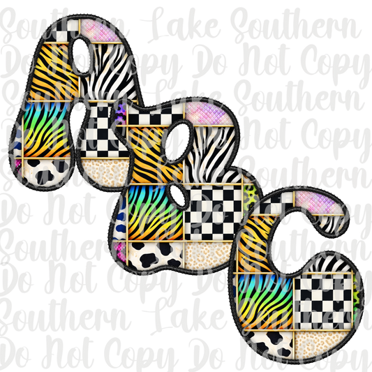 Retro Animal Print Alpha Set A-0 Digital Download Only