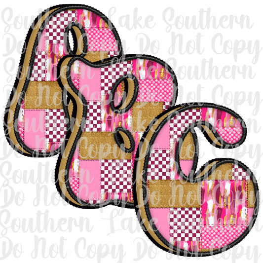 3D Pink and Gold Patch Alpha set A-0 Digital Download Only