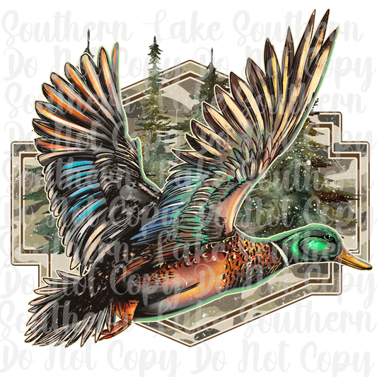 Duck With Camo Plaque DTF Single Print