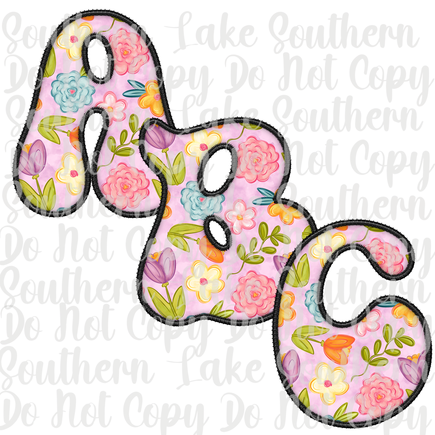 Floral Alpha Set A-0 (purple) Digital Download Only