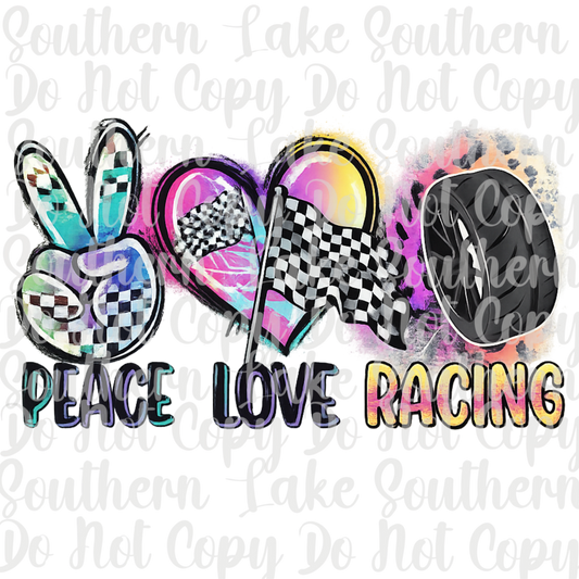 Peace Love Racing DTF Single Print