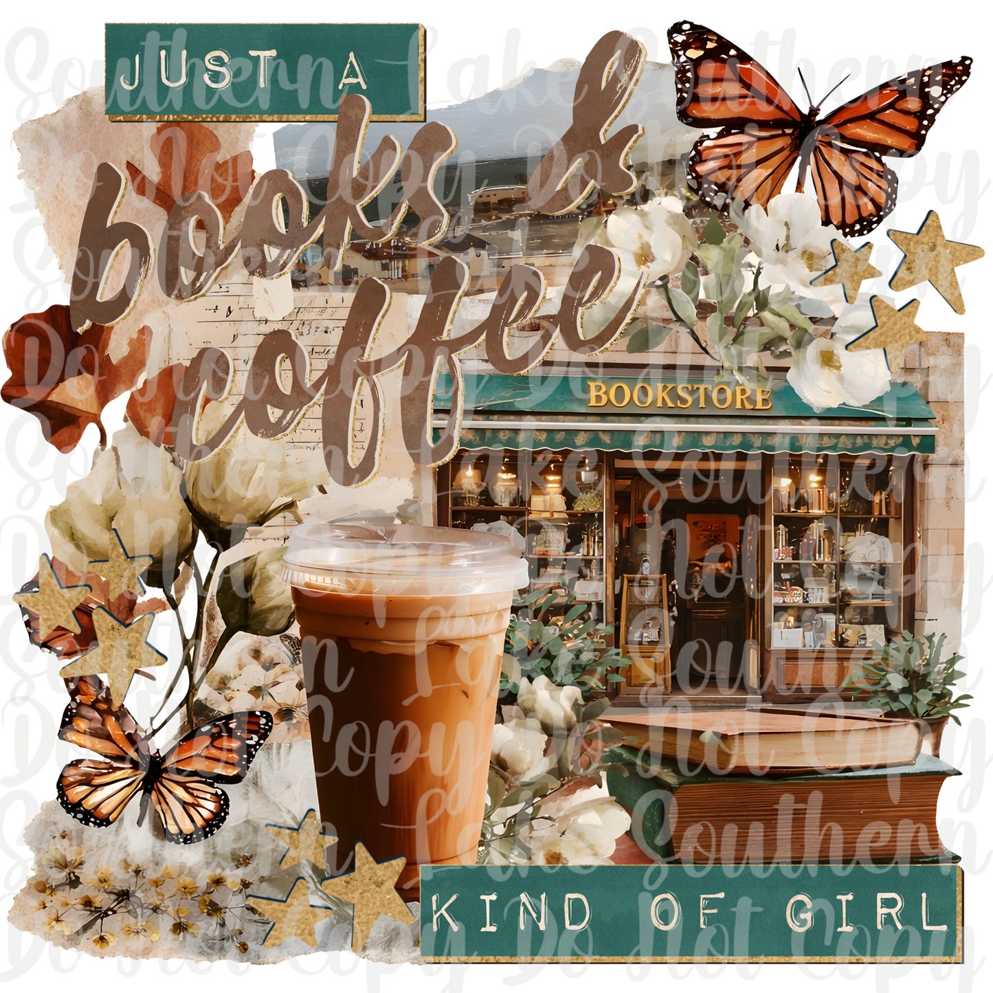Just A Books and Coffee Kind of Girl DTF Single Print