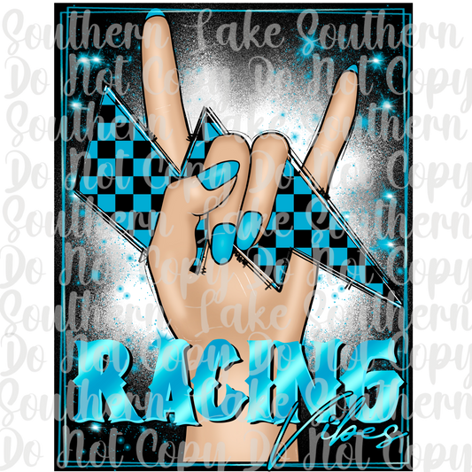Rock Hands Racing (Blue) DTF Single Print