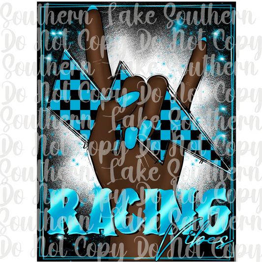 Rock Hands Racing (Blue) DTF Single Print