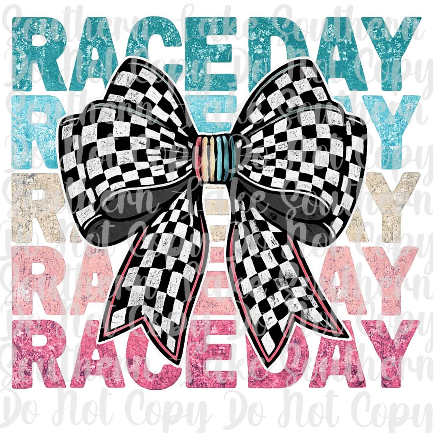 Raceday x5 W Bow DTF Single Print