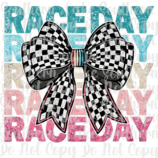 Raceday x5 W Bow DTF Single Print