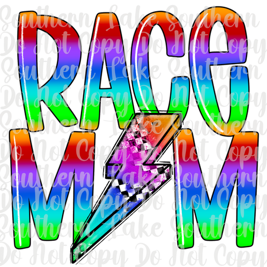 Race Mom (Rainbow) DTF Single Print