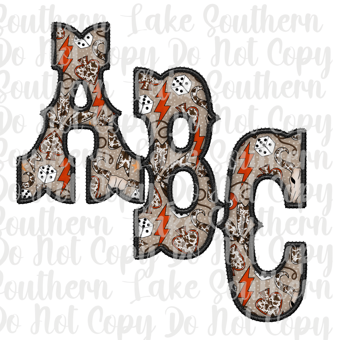 Retro Cow print Gambler Alpha Set A-0 Digital Download Only