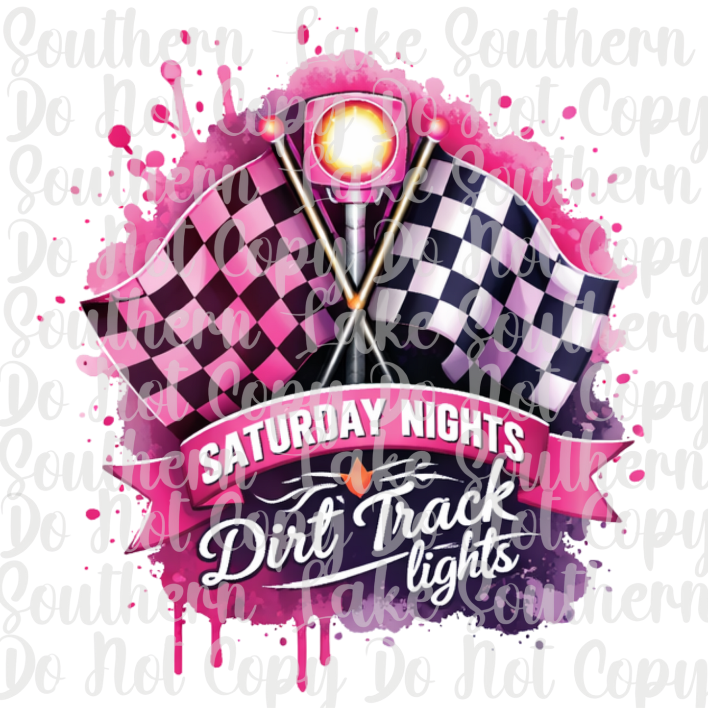 Saturday Nights Dirt Track Lights DTF Single Print