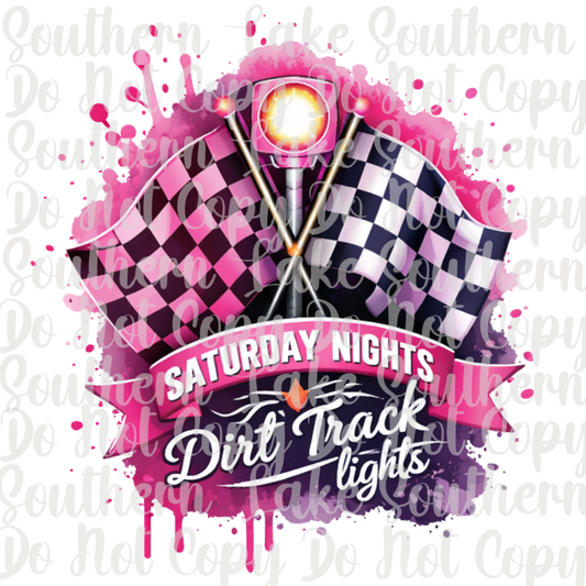Saturday Nights Dirt Track Lights DTF Single Print