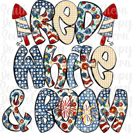 Red White And Boom DTF Single Print