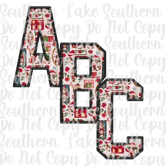 Christmas Cow Alpha Set A-0 Digital Download Only