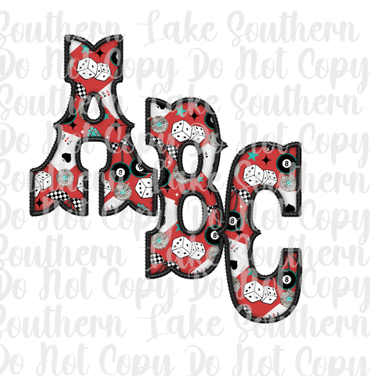 Red Western Retro Alpha Set A-0 Digital Download Only