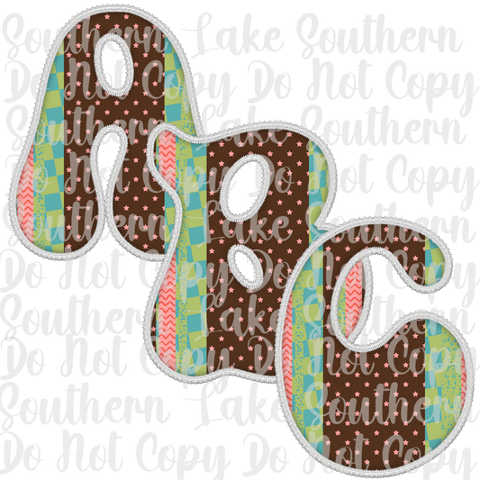 Retro Boho Style Alpha set A-0 Digital Download Only