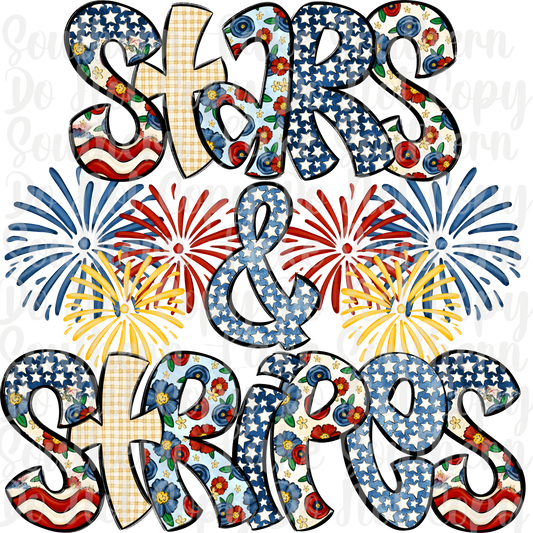 Stars And Stripes DTF Single Print