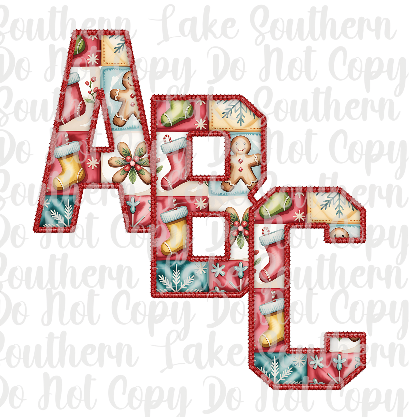 Christmas Patchwork Alpha Set A-0 Digital Download Only