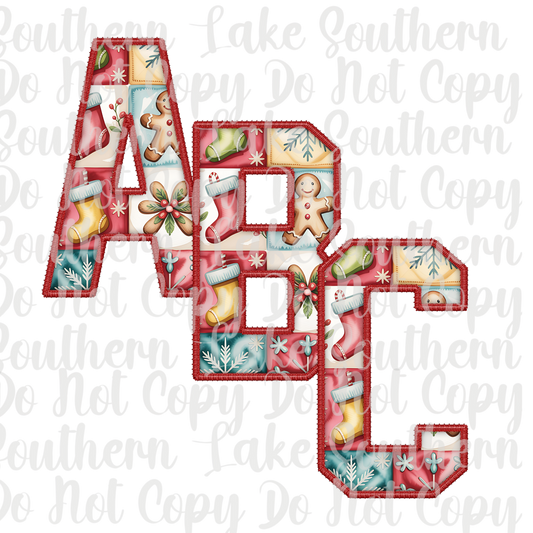Christmas Patchwork Alpha Set A-0 Digital Download Only
