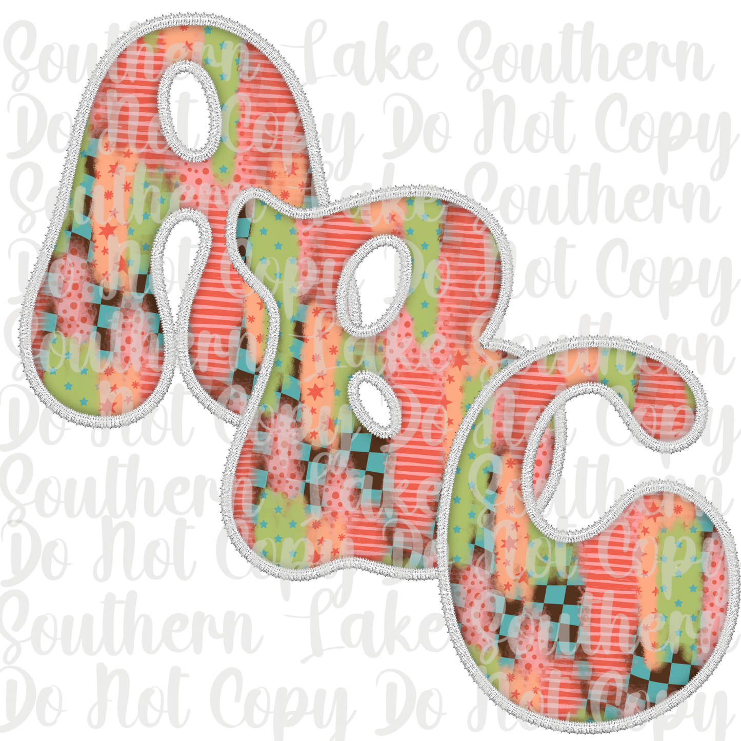 Retro Patch Style Alpha Set A-0 Digital Download Only