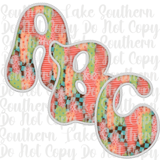 Retro Patch Style Alpha Set A-0 Digital Download Only