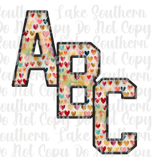 Hearts Valentine Alpha Set A-0 Digital Download Only