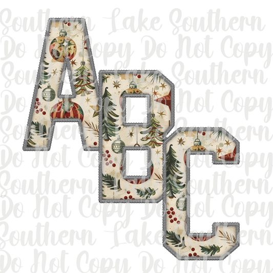 Christmas Vintage Ornaments Alpha Set A-0 Digital Download Only