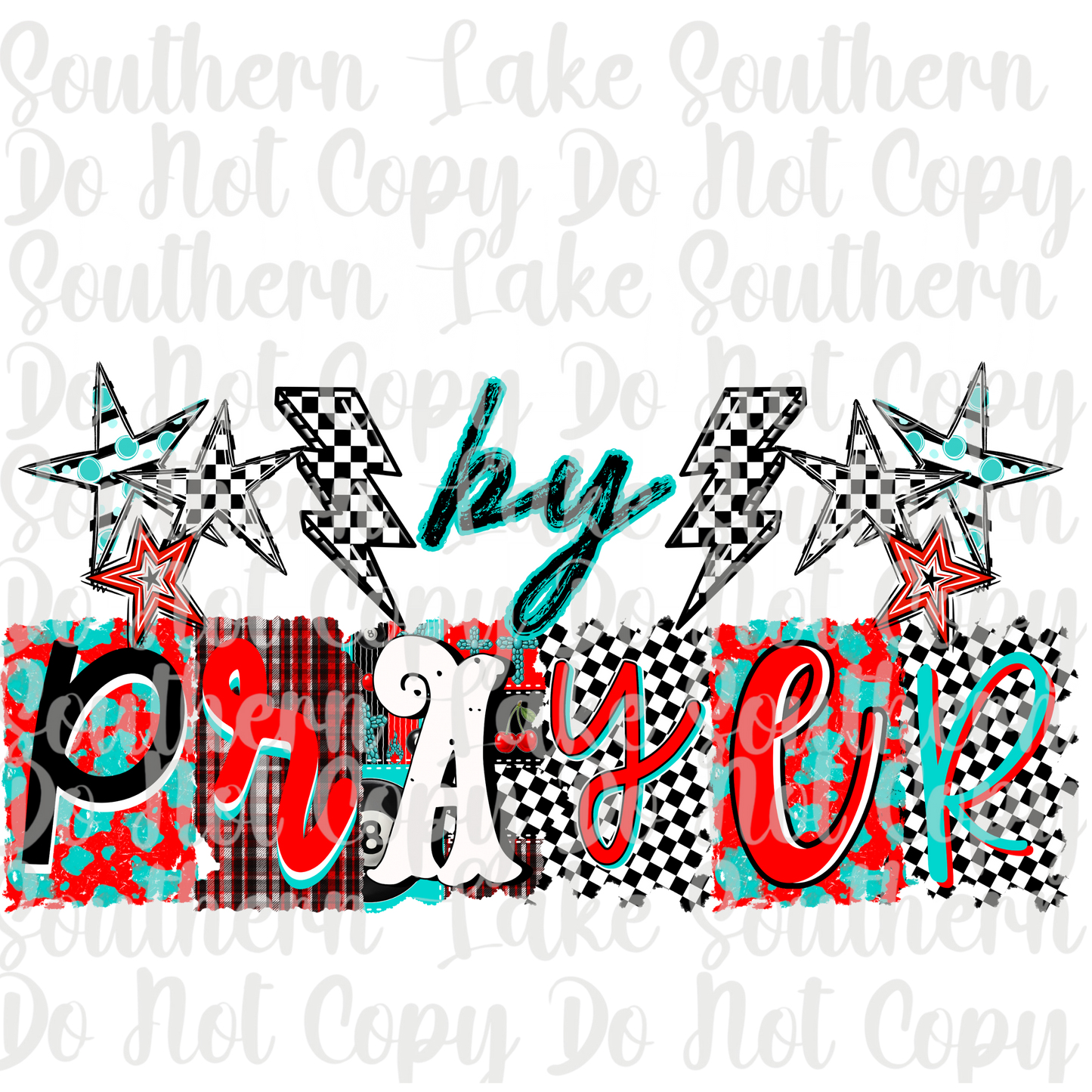 Powered By Prayer (White) DTF Single Print