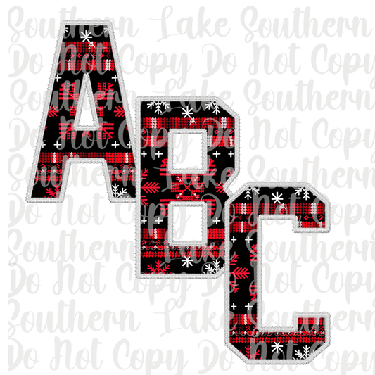 Ugly Sweater Red and Black Alpha Set A-0 Digital Download Only