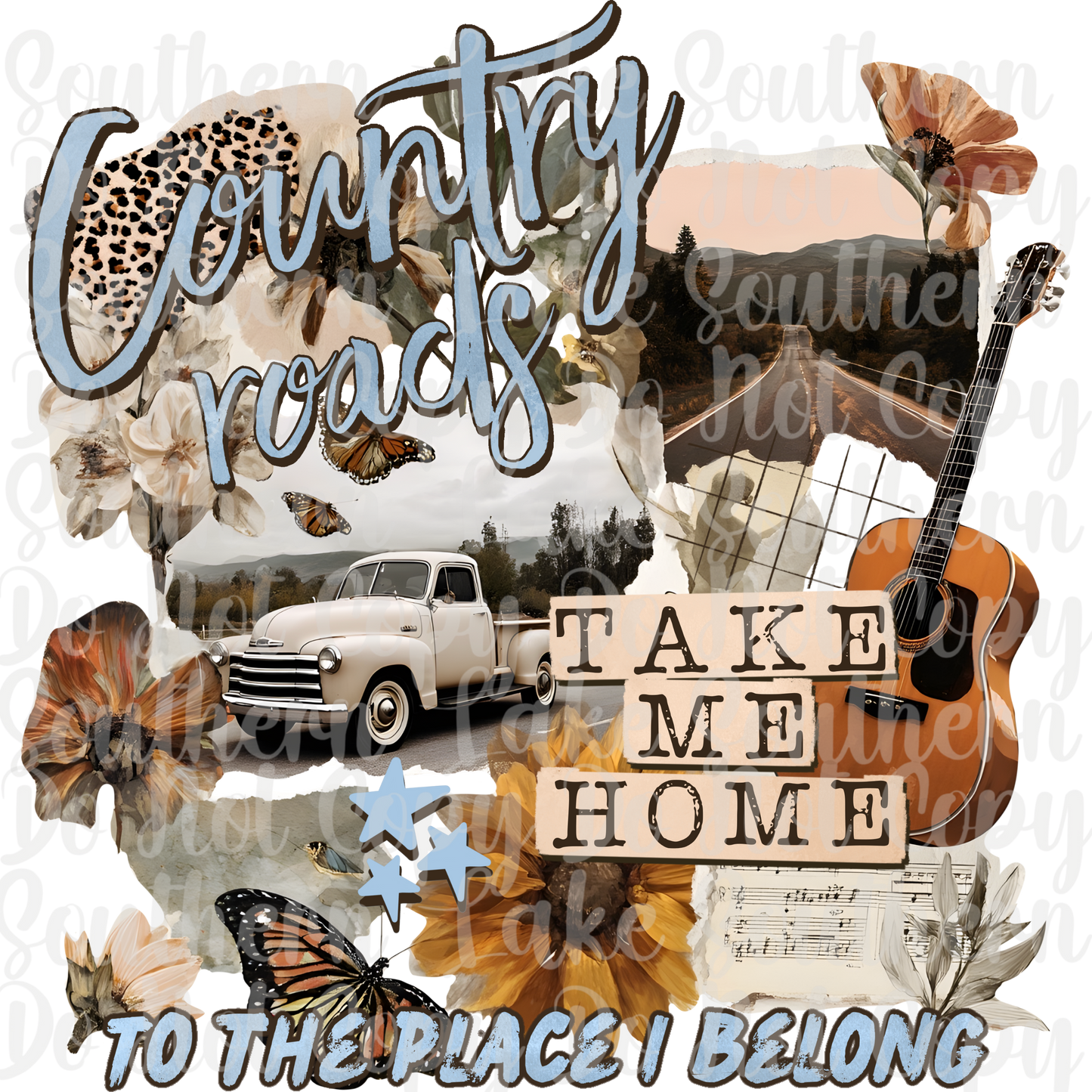Country Roads Take Me Home DTF Single Print